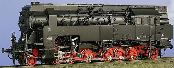 Micro Metakit 02802H - Austrian 297.402  Adhesion/Rack Loco, Black/Red Livery, Round Smoke Stack